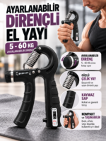 Ayarlanabilir Dirençli El Yayı 5-60 KG Sayaçlı El Egzersiz Aleti Güçlü Çelik Yay Kaymaz Sap