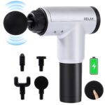 Masaj Tabancası Şarjlı 4 Başlıklı Sporcu Masaj Aleti 6 Kademeli Boyun Bel Sırt Bacak Ayak Masajı