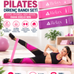 3 Seviyeli Pilates Direnç Bandı Seti- X-Light, Medium ve X-Heavy