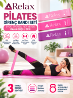 3 Seviyeli Pilates Direnç Bandı Seti- X-Light, Medium ve X-Heavy